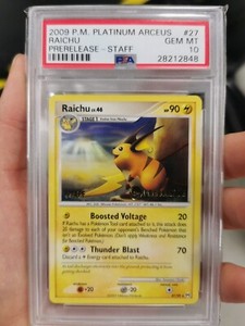 Pokémon Staff Prerelease Raichu 27/99 Platinum Arceus PSA 10 MINT pop7