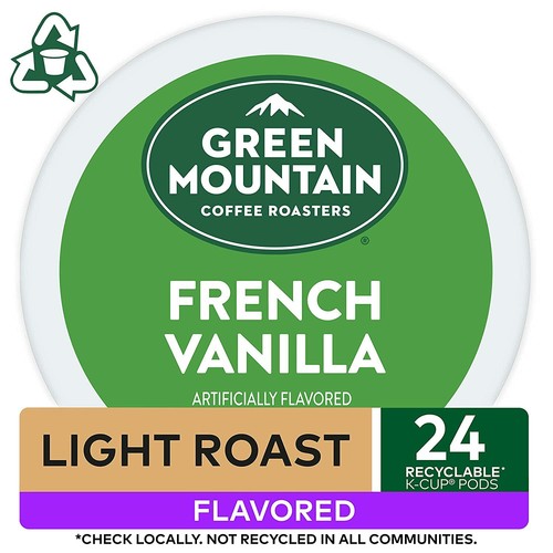 Café Verde Montaña Sabor Vainilla Francesa Ligero Tostado Keurig 24 K-Tazas Fresco - Imagen 5 de 7