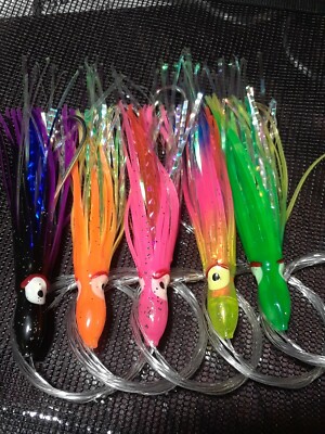 custom saltwater fishing lures Custom 5 Pk Color Saltwater Offshore Fishing Trolling Lure  Mahi-Tuna-Sail-Wahoo