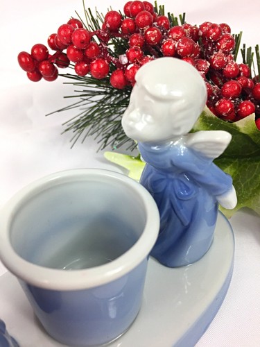Vintage Set of 2 Colonial Candle Porcelain Angel Candle Holders Japan - Picture 2 of 7