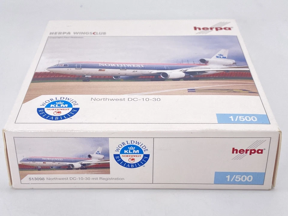 Herpa Wings Club 513098 - Northwest Airlines DC-10-30 - 1:500 Scale Diecast NOB - Image 4 of 4
