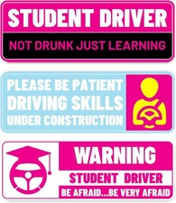 3PCS New Driver Magnet for Car, Funny New Driver Sticker, Pl Color: Light Blue