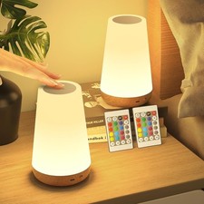 LED Nachttischlampe Touch Dimmbar RGB Aufladb...