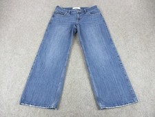 Hollister Jeans Womens 8 S Blue Medium Wash Low Rise Baggy Wide Leg Relaxed