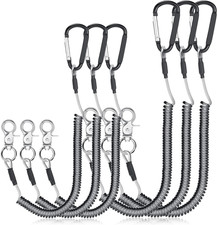 6 Pack Fishing Lanyard Steel Wire Coiled Lanyard Tool Lanyards for Hand Tools Ka