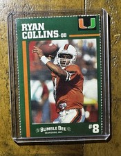 1994 LEGENDARY Bumble Bee Univ. of Miami Hurricanes Set Ryan Collins #8 QB Card
