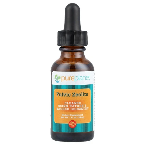 Pure Planet Fulvic Zeolite 1 fl oz 30 ml Gluten-Free, Vegan
