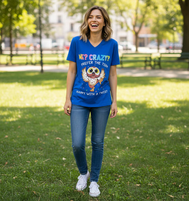 ME CRAZY? Owl Bird T-Shirt Funny Gift Idea Unisex Soft Cotton Tee SIZE Large