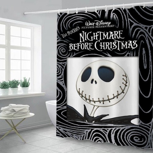Vibrant And Colorful The Nightmare Before Christmas Shower Curtain With Hooks - Picture 9 of 18