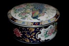 Peacock and Flower Decorated Round Trinket Box Asahi Porcelain Japan 3-3/4" — photo 8