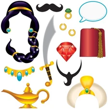 Arabian Nights Photo Fun Signs of Size 1_"-18¼" for Halloween - Beistle