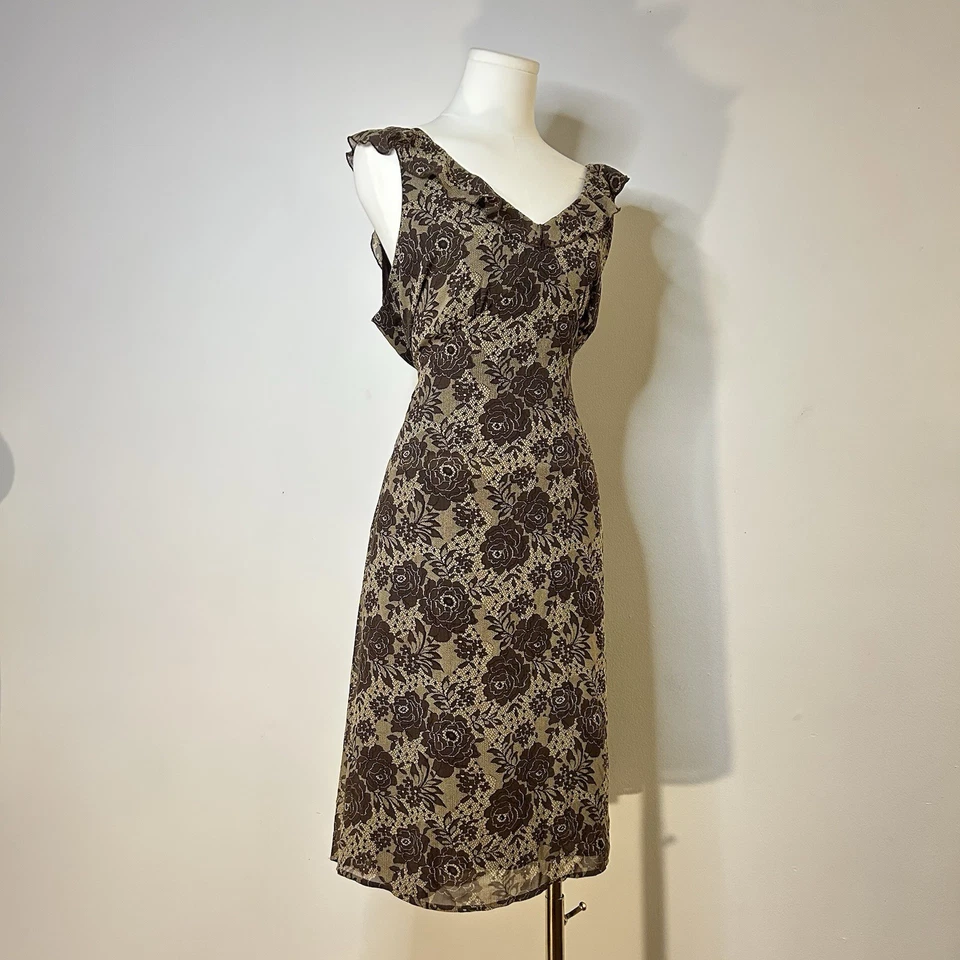 Vestido feminino Y2K Fairycore Coquette Soft Girl Earthy Ruffle 16 - Imagem 3 de 4