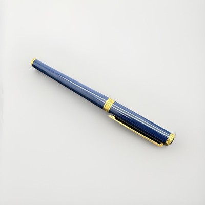 90's Montblanc Germany Nobless Oblige Rollerball Pen Navy Blue Gold Trim