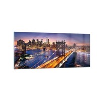 Wandbilder 120X50Cm Glasbild Usa Amerika New York Manhattan Bilder Art Wanddeko