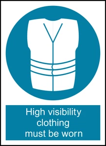 High Visibility Clothing Safety PPE Caution Warning Self Adhesive Vinyl Sticker