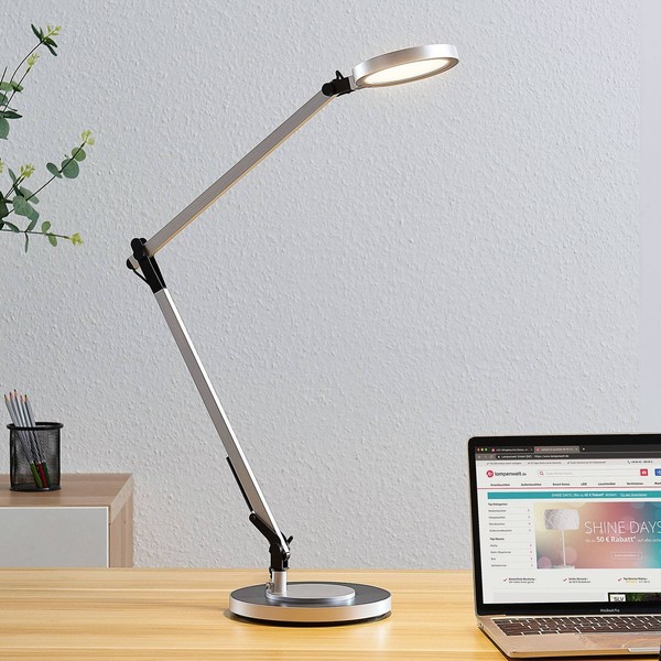 Lindby Led Tischlampe 'Rilana' Dimmbar (Modern) In Alu Aus Metall (1 Flammig, )-image