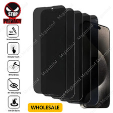 For iPhone 17 16 15 14 13 12 Pro Max Privacy Tempered Glass Screen Protector Lot