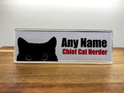 Funny Joke Plaque Office Desk Name Plate Sign - Cat Herder - Secret Santa