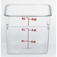 Cambro 6 Qt Clear Food Containers, 6 Per Case