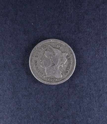 1870 3c Three Cent Fine Circulated Coin USA - Picture 3 of 6