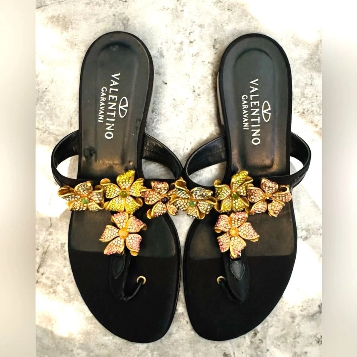Valentino Leather Upper Floral Sandals for Women for sale | eBay