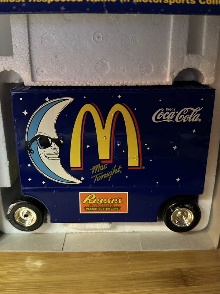 RARE 1997 Bill Elliott #94 McDonald’s Mac Tonight Pit Wagon Bank, Vintage w/ Box - Image 2 of 3