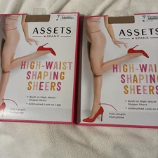 Assets Spanx Woman’s Size 2 Nude SHAPING SHEERS PANTYHOSE 2-pack NWT