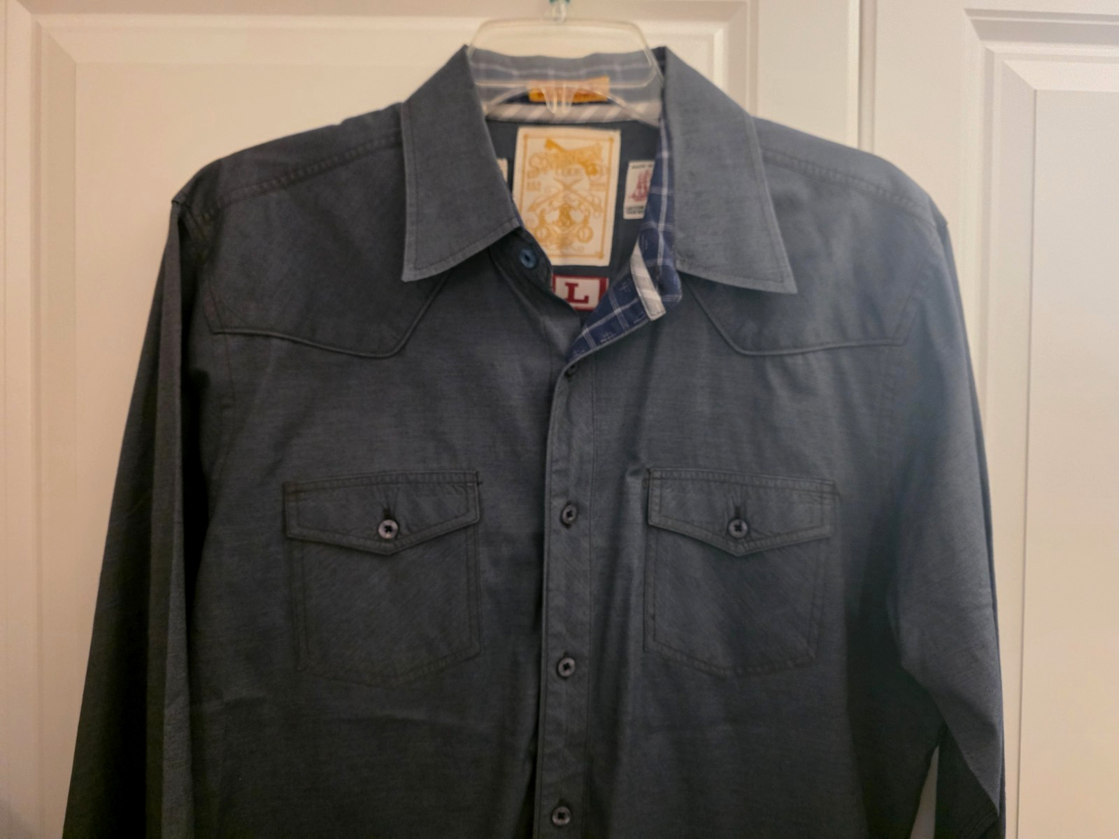 Sovereign Code Long Sleeve Gray Button Up Shirt M… - image 2