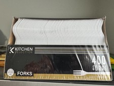 Disposable, Durable Heavy Duty Plastic White  Pack of 400 Forks