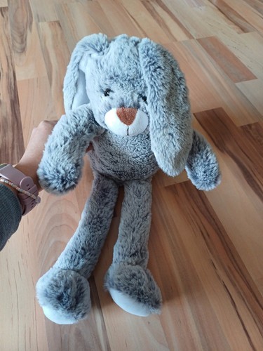 Stoffhase Grau Plüschhase Kuscheltier Plüschtier Stofftier