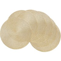 Platzsets Rund Tischsets Geflochten Abwaschbar HitzebestäNdig Dekor 38Cm 6Er Set
