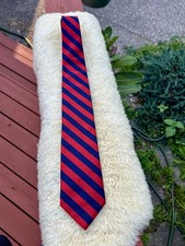 Brooks Brothers navy and red silk repp tie made in USA