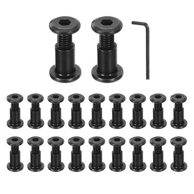 20 Sets M6x16mm Sechskant-Schrauben mit M6x12mm Muttern für Hex-Werkzeug