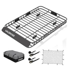 Rooftop Cargo Carrier Combo 64" x 39" x 4" Roof Rack Cargo Basket with 21