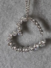 Epiphany Diamonique Sterling Silver 925 Cubic Zirconia CZ Heart Necklace