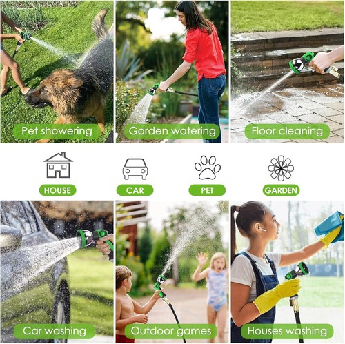 Tubo flessibile da giardino non espandibile 150 piedi, tubo dell'acqua ultra leggero e flessibile Wi... - Foto 6 di 9