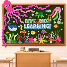51 PCS Ocean Bulletin Board Under The Sea Classroom Decorations DIY Animals