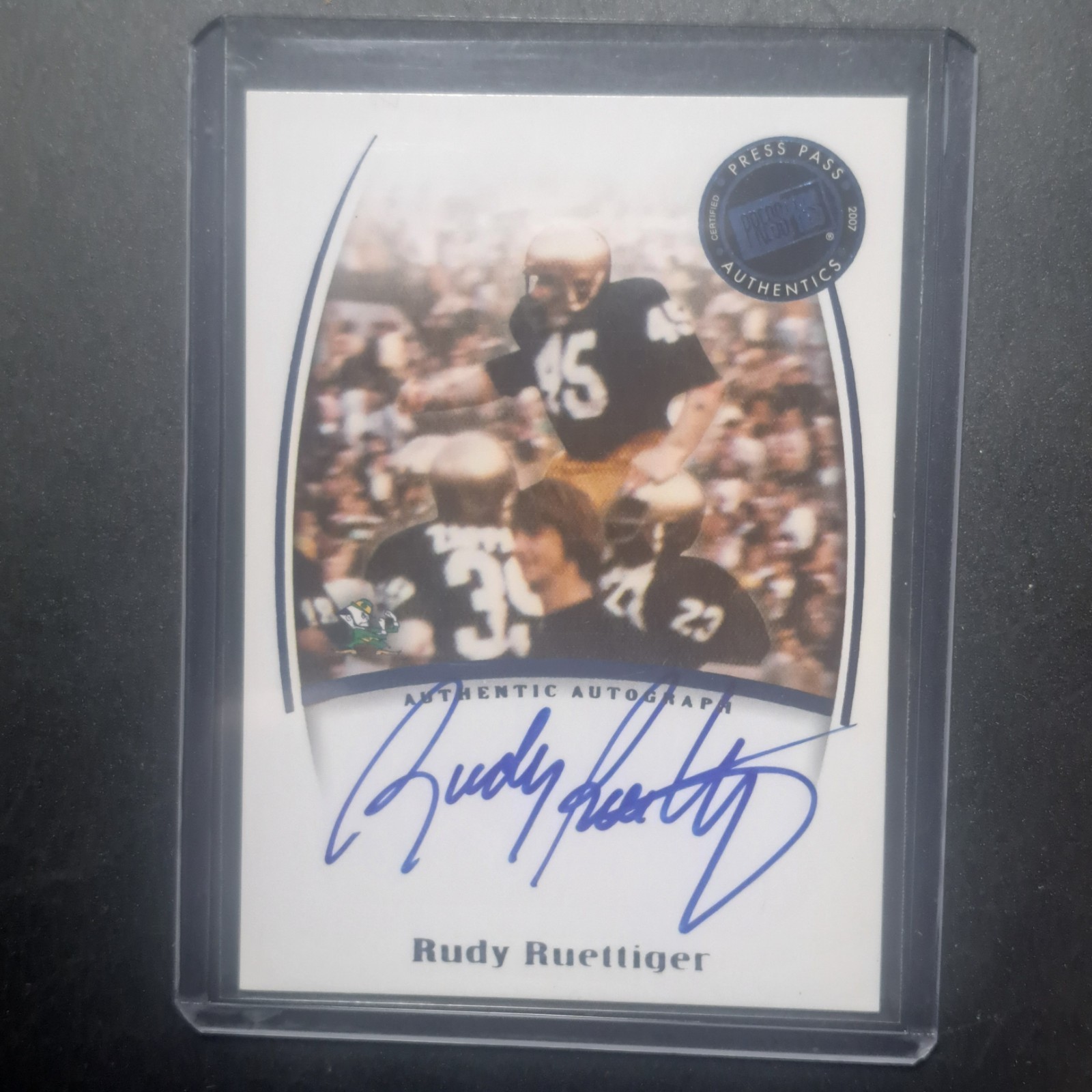 Rudy Ruettiger Autographed Signed 2007 Press Pass Legends Auto Authentic Notre Dame Rare 