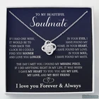 To My Soulmate Necklace Gift for Wife or Girlfriend, Romantic Valentine Jewelry