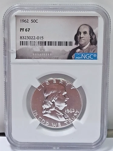 1962 NGC PF67 Franklin Half Dollar 50c US Mint Silver 1962-P PF67 JBTR48