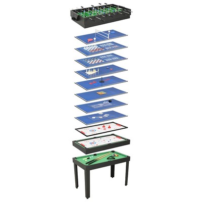 Multigame Spieletisch 15-in-1 Tischfußball Kicker Billard Ahorn/Schwarz vidaXL