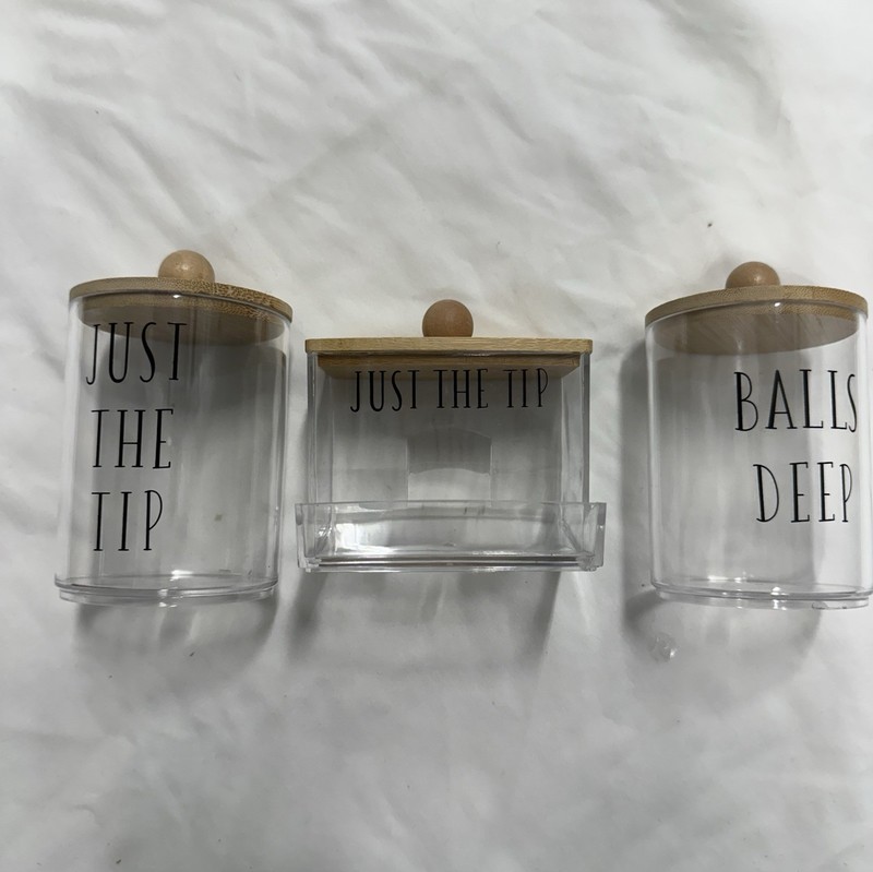 Fun - Clear Storage Jars with Wooden Lids