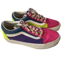 Vans Old Skool Neon Color Block Shoes - Men s Size 4 / Women s Size 5.5 Preowned