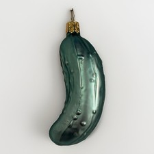 Old World Christmas Lucky Pickle Ornament - Hand Blown Glass, Hand Painted