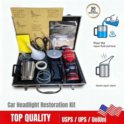 Car Headlight Restoration Kit 800g Repair Liquid Cleaning Tool Box Professional