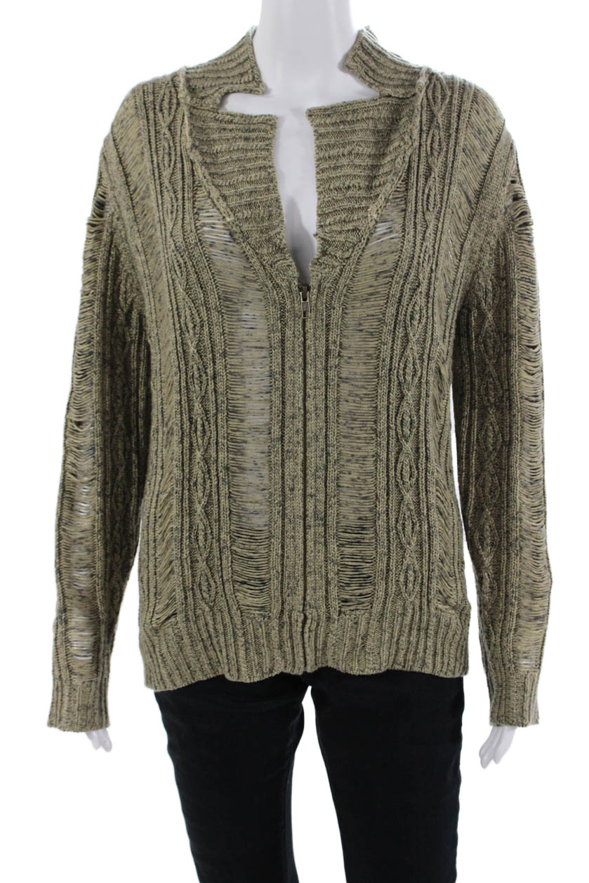 Rodarte Unisex Full Zip Beige Acrylic Long Sleeve Sweater Grunge Size LFree Shipping in US $100+ Orders | $6.95 Orders Below