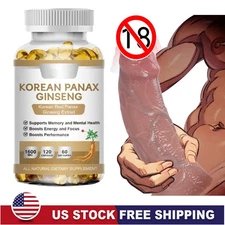 Korean Red Panax Ginseng 1600mg 120 Capsules - No Fillers Extra Strength NON-GMO