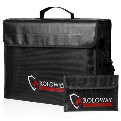 Bolsa ignífuga grande 17x12x5.8'', resistente agua, segura para dinero, documento