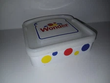 Wonder Bread Sandwich Container Holder Colorful Polka Dot Plastic With Lid