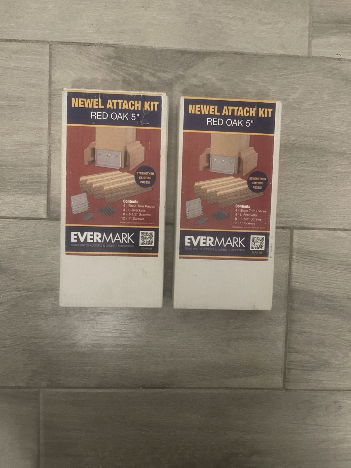 Evermark Stair Parts 5 In Unfinished Red Oak Box Newel Post Attachment Kit 2 Pk